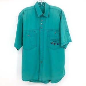 Bugle Boy Vintage Button Down Cargo Freight Shirt